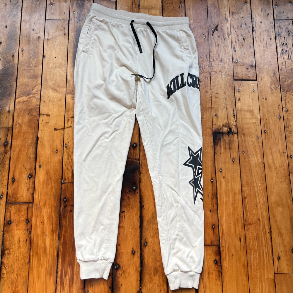Kill Crew Men's Medium Cream Star Boy Jogger Pants Read*